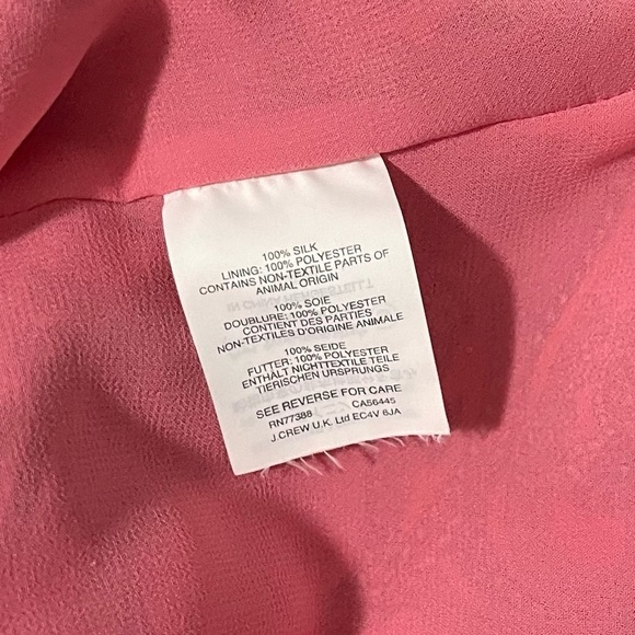 J. Crew Silk Pink Paisley Print Long Sleeve Shirt Size 2 Preppy Business Office - Picture 6 of 6
